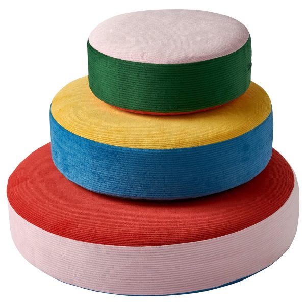 GREJSIMOJS coussin de sol, 3 pièces