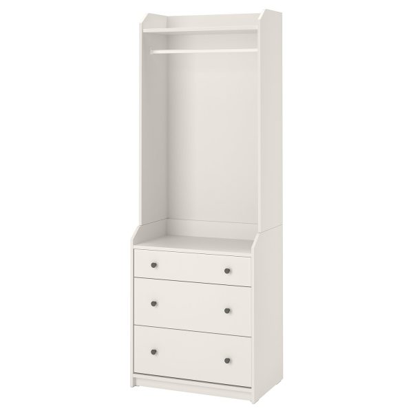 HAUGA armoire ouverte avec 3 tiroirs