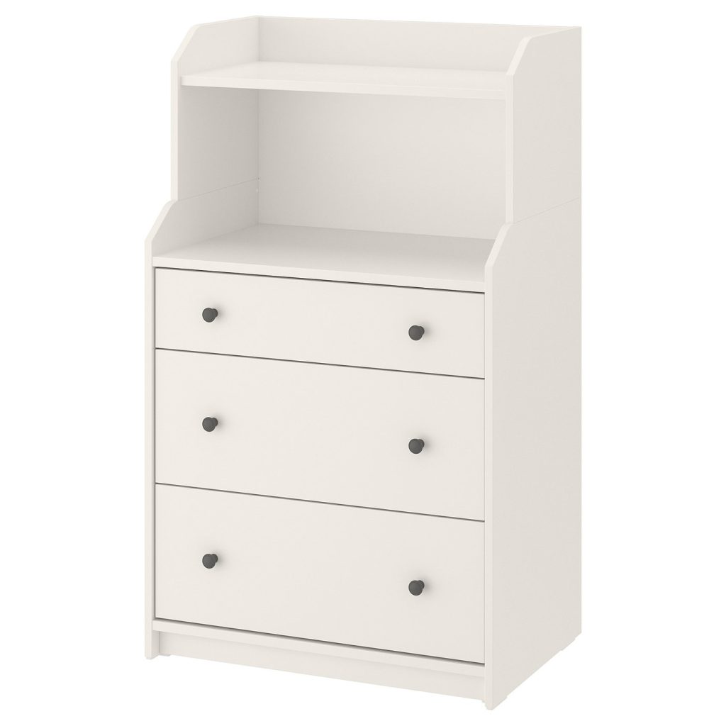 HAUGA commode 3 tiroirs avec tablette