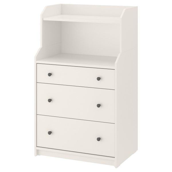 HAUGA commode 3 tiroirs avec tablette