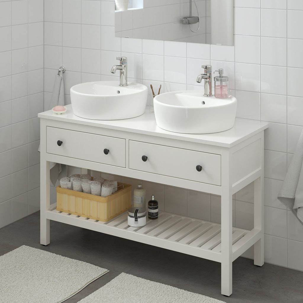 HEMNES élément lavabo ouvert av 2 tiroirs