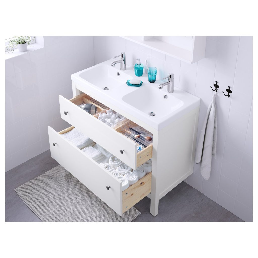 HEMNES meuble lavabo 2tir