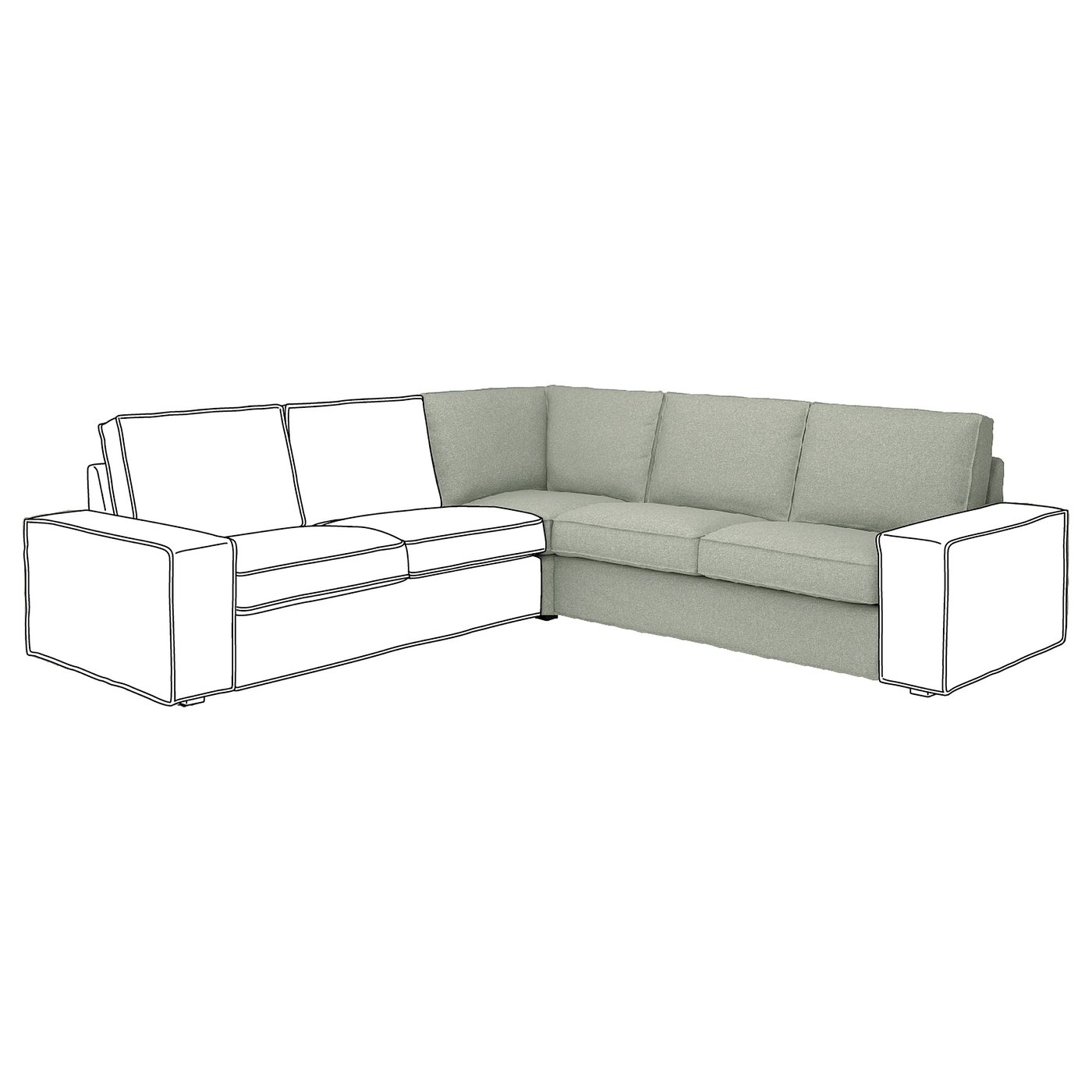 KIVIK housse module d'angle