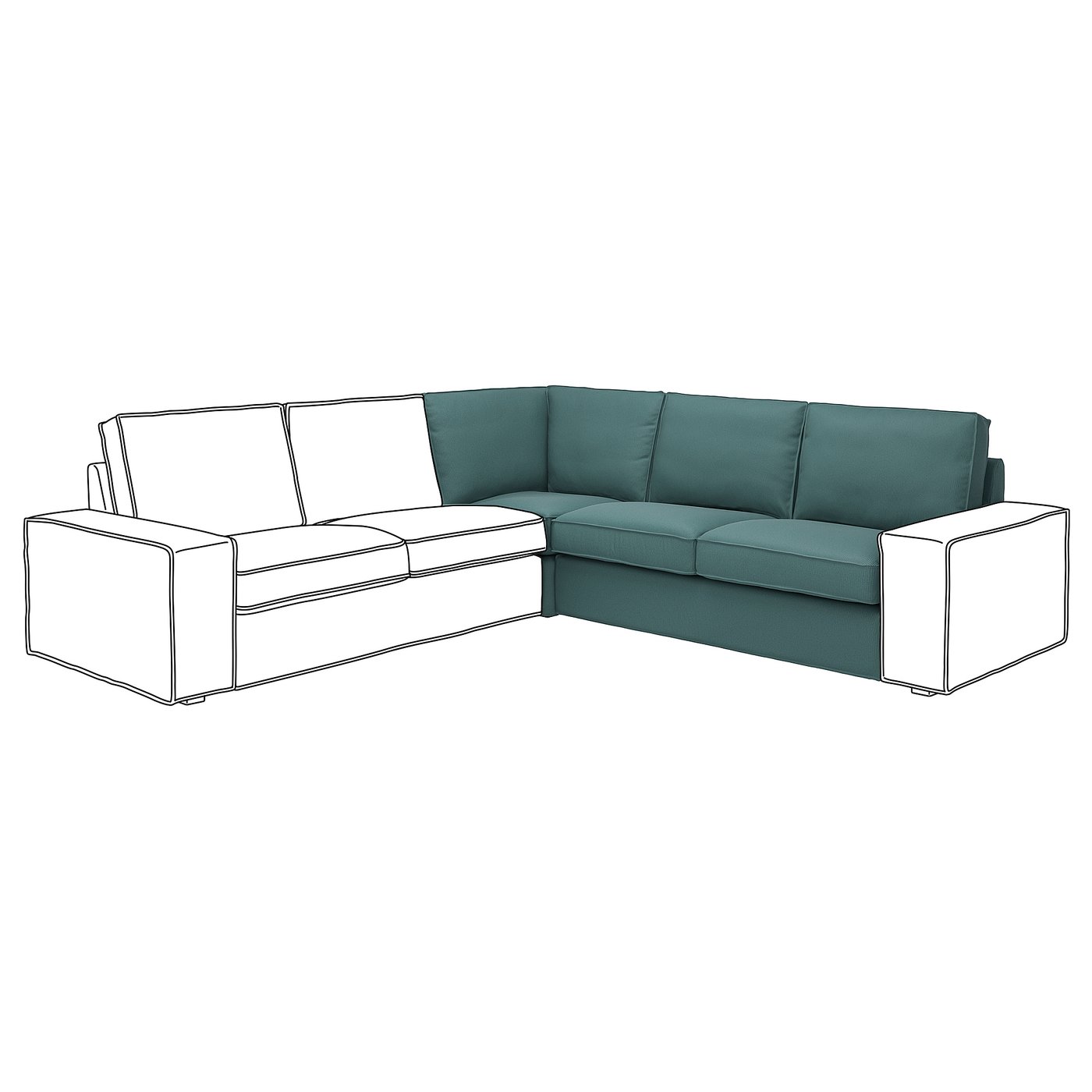 KIVIK housse module d'angle