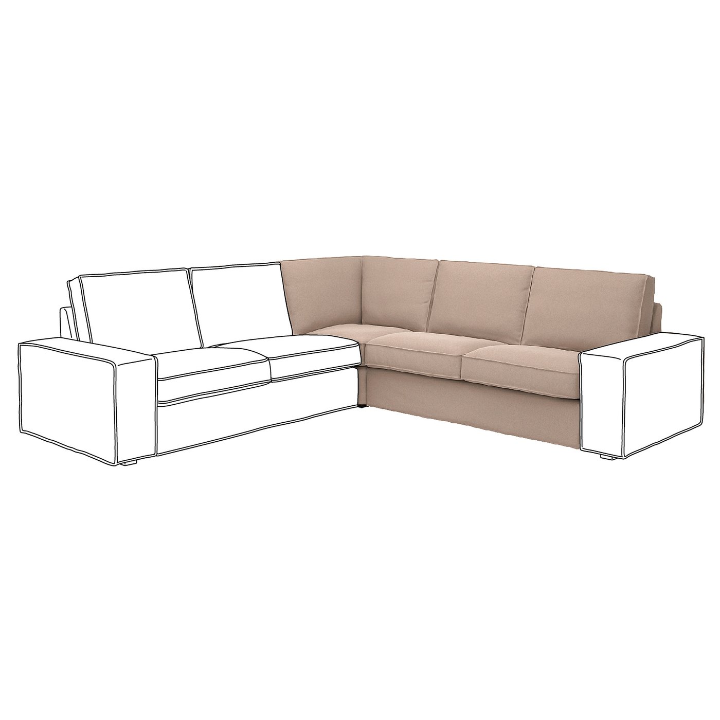 KIVIK housse module d'angle