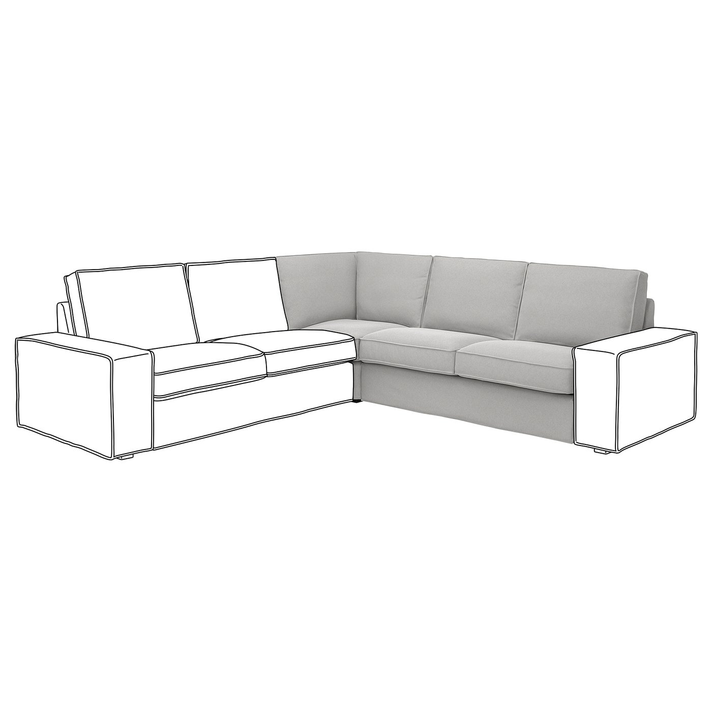 KIVIK housse module d'angle