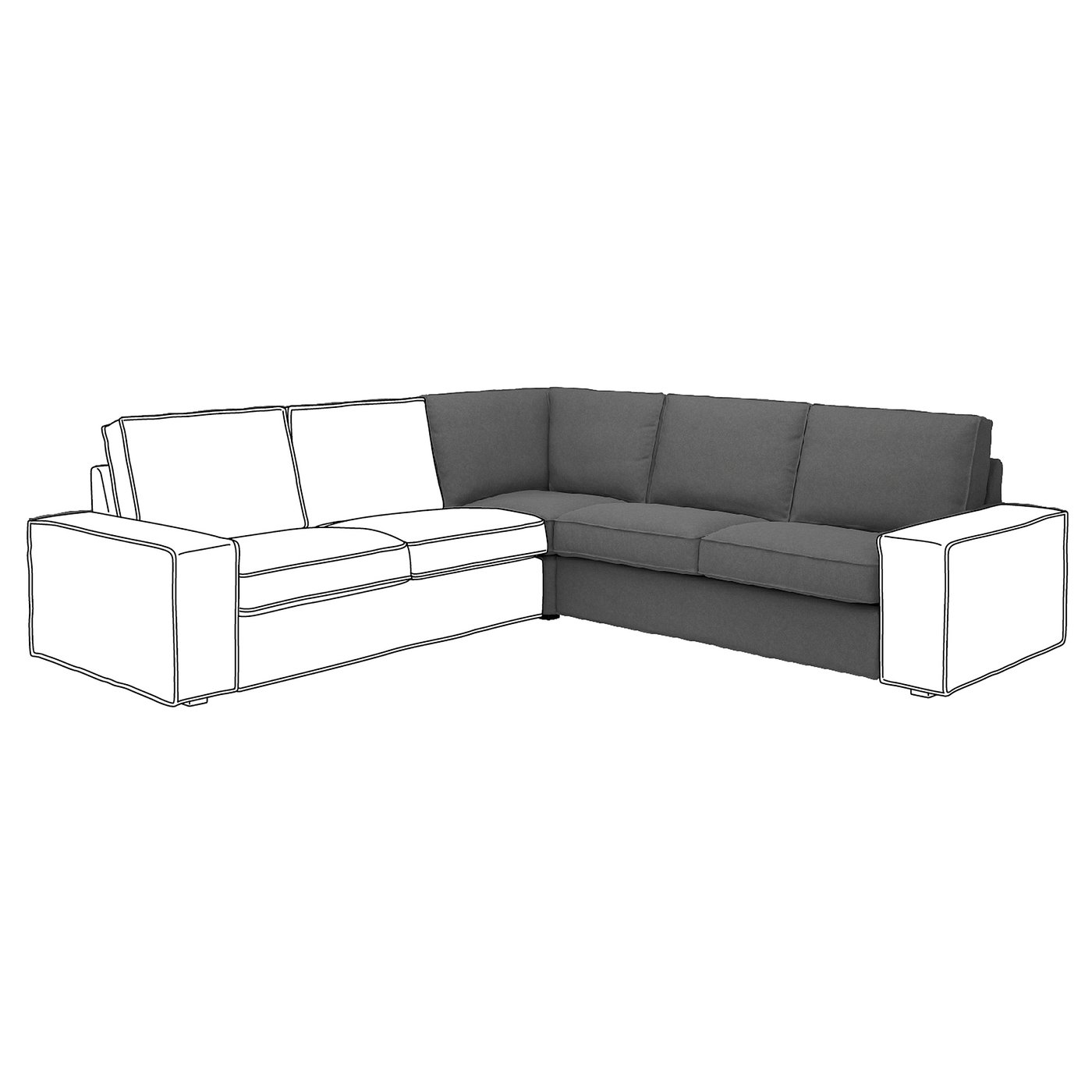 KIVIK housse module d'angle