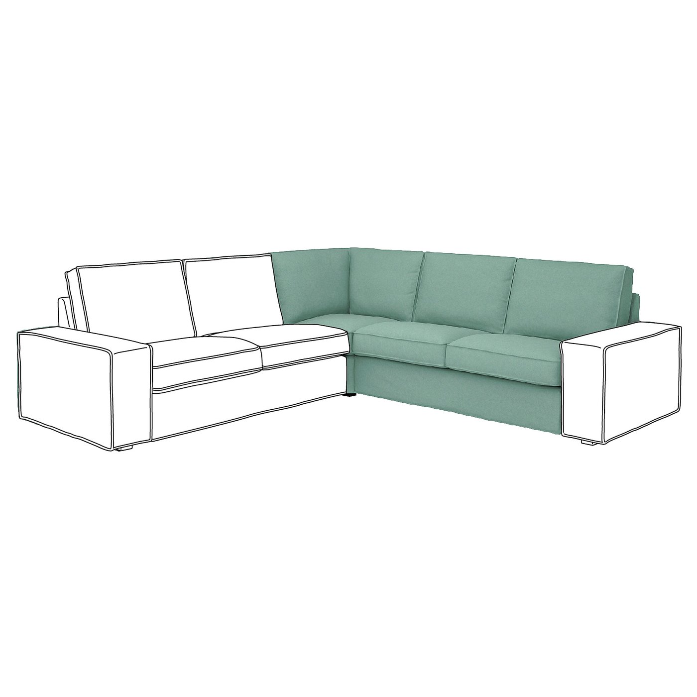 KIVIK housse module d'angle