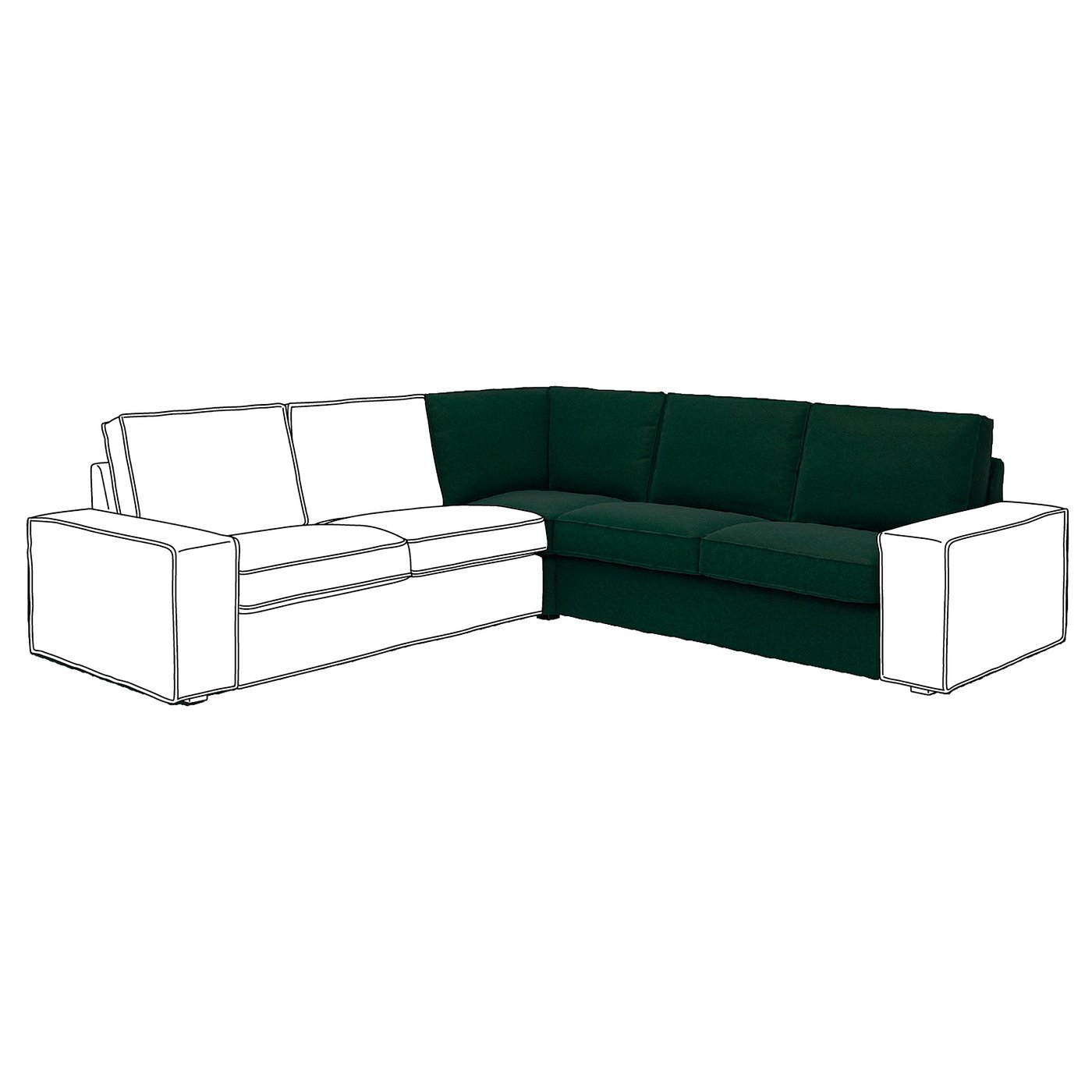 KIVIK housse module d'angle