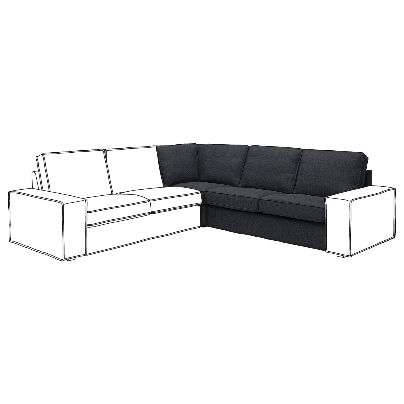 KIVIK housse module d'angle