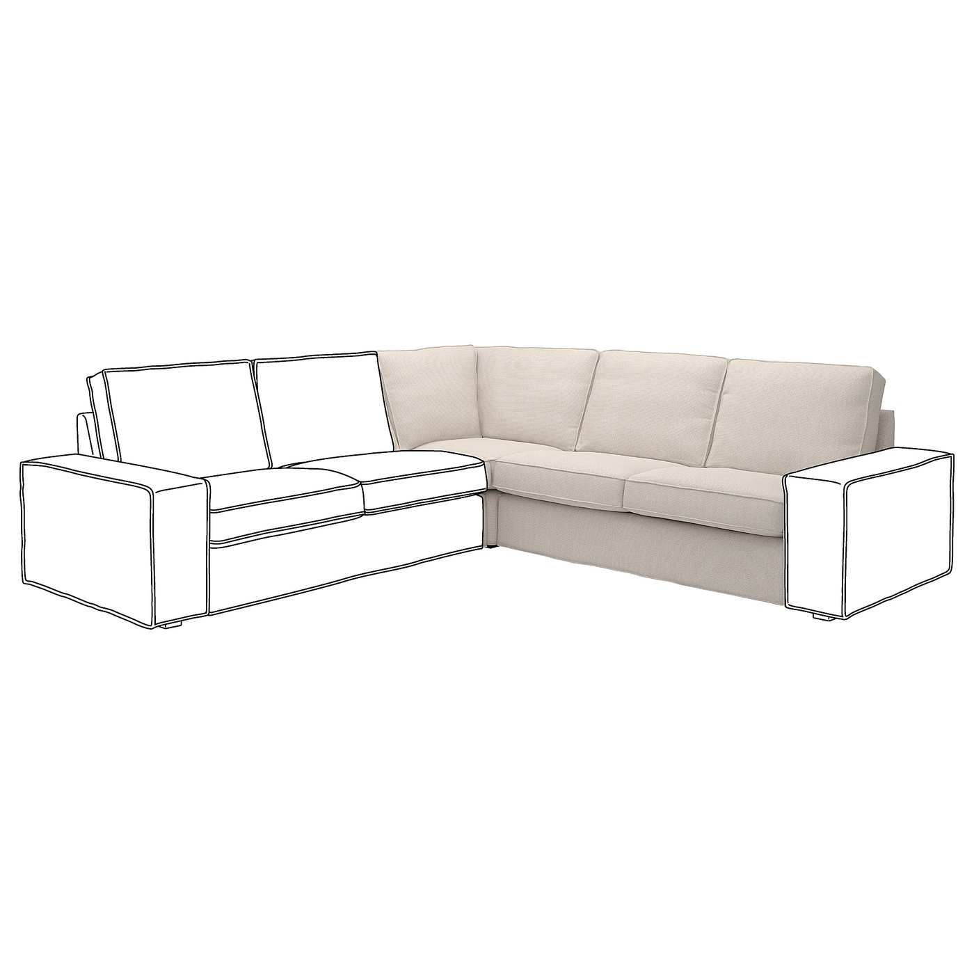 KIVIK housse module d'angle