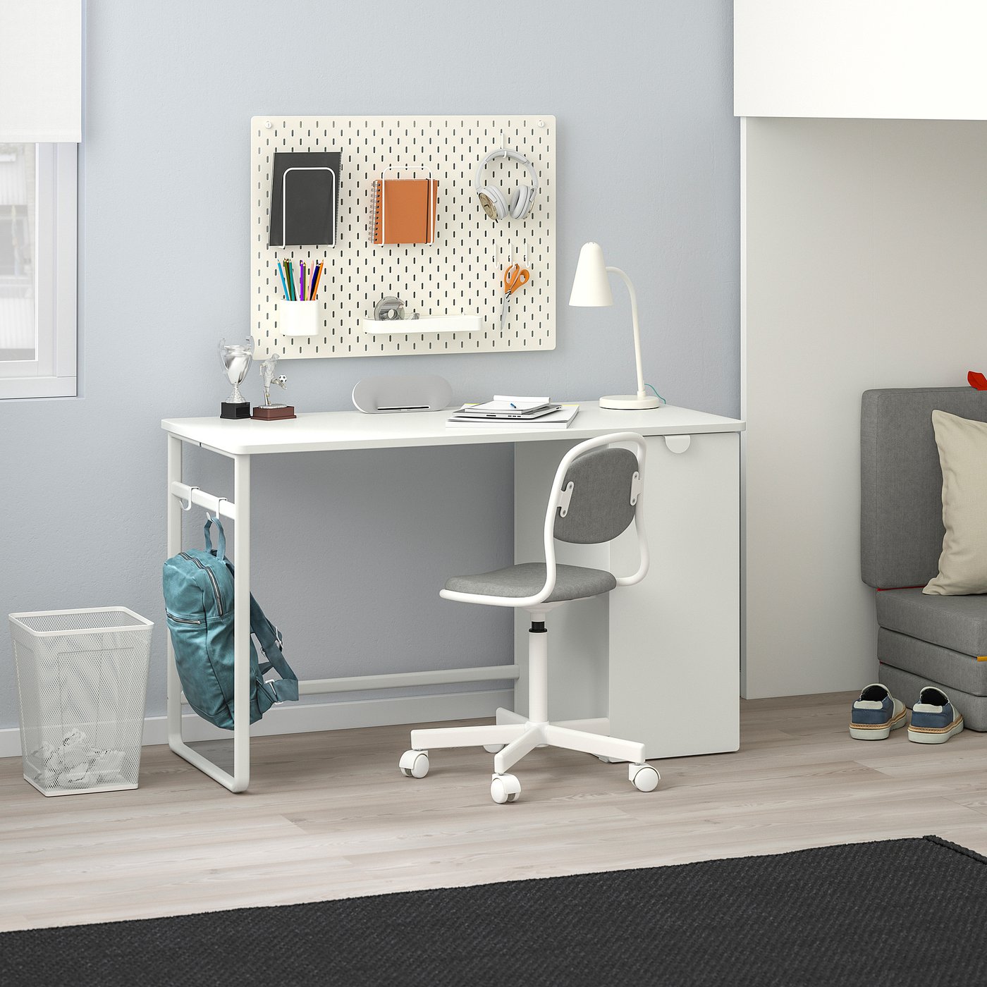 LÄRANDE bureau avec rangement coulissant