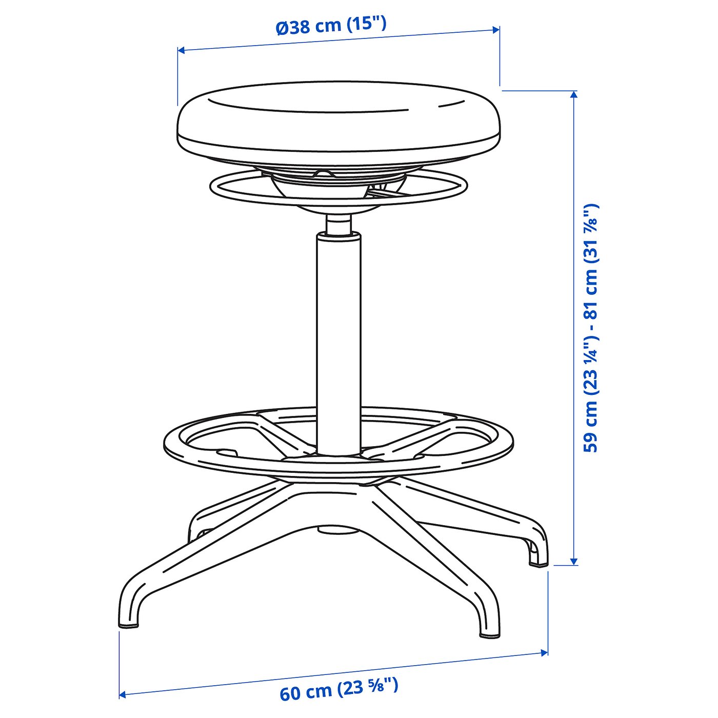 LIDKULLEN tabouret assis/debout