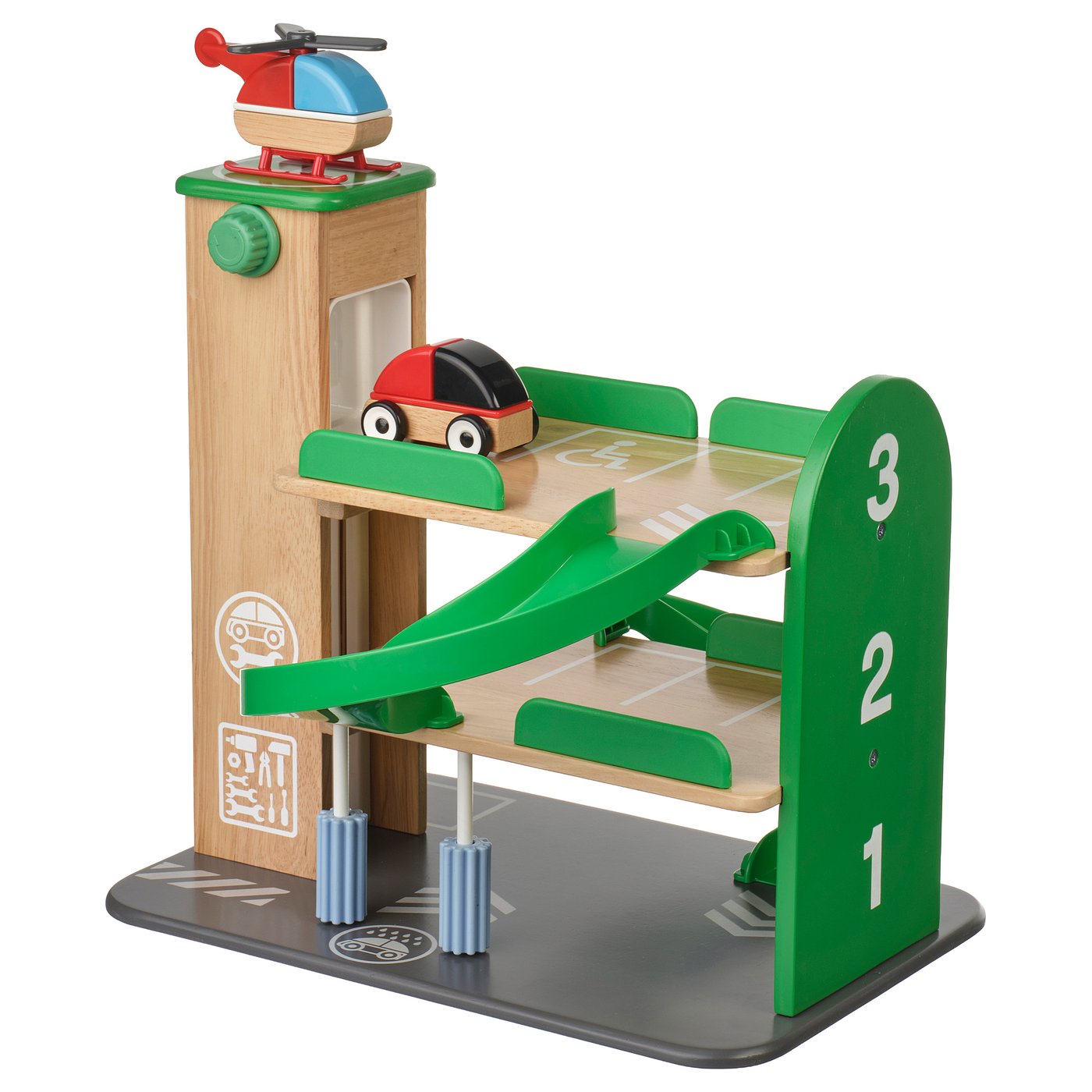 LILLABO garage avec voiture et hélicoptère