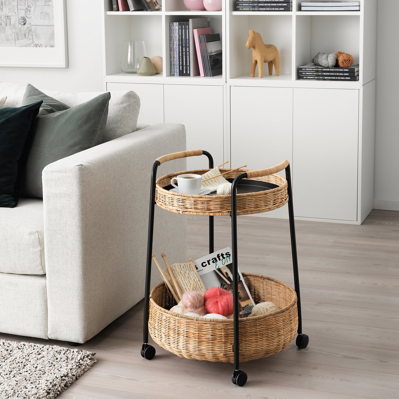 LUBBAN table roulante avec rangement