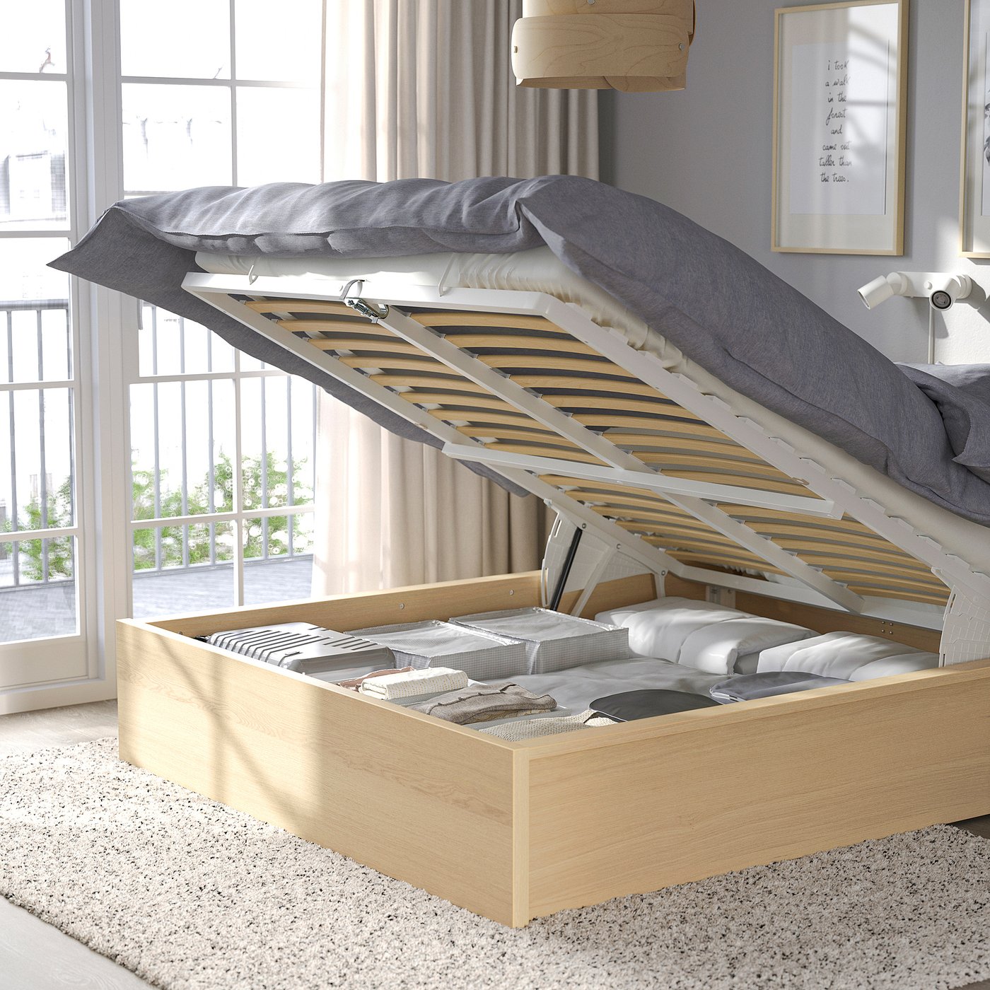 MALM cadre lit coffre