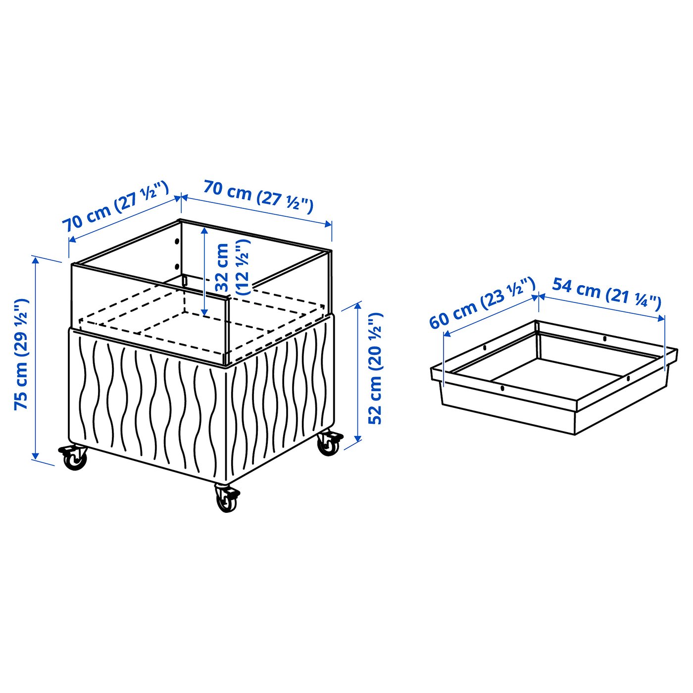 MITTZON jardinière acoustique à roulettes