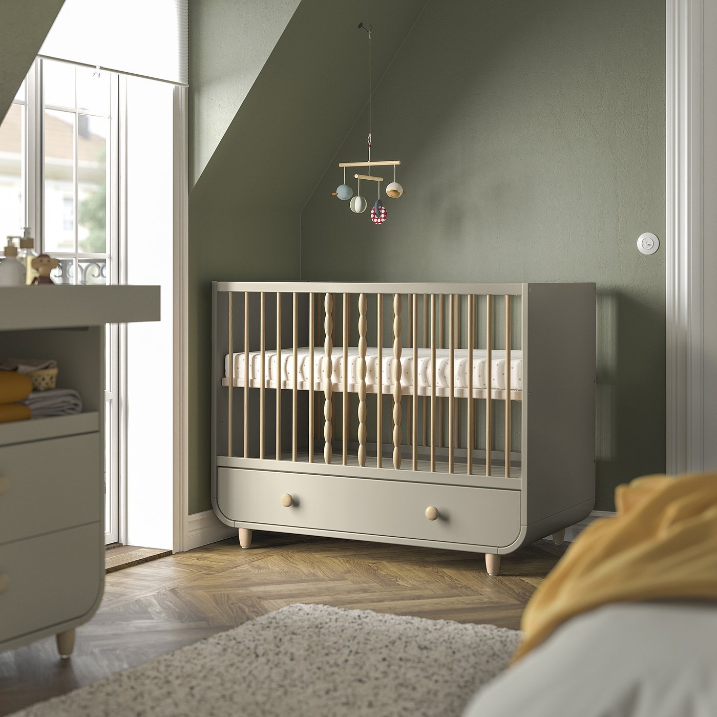 MYLLRA lit bébé avec tiroir
