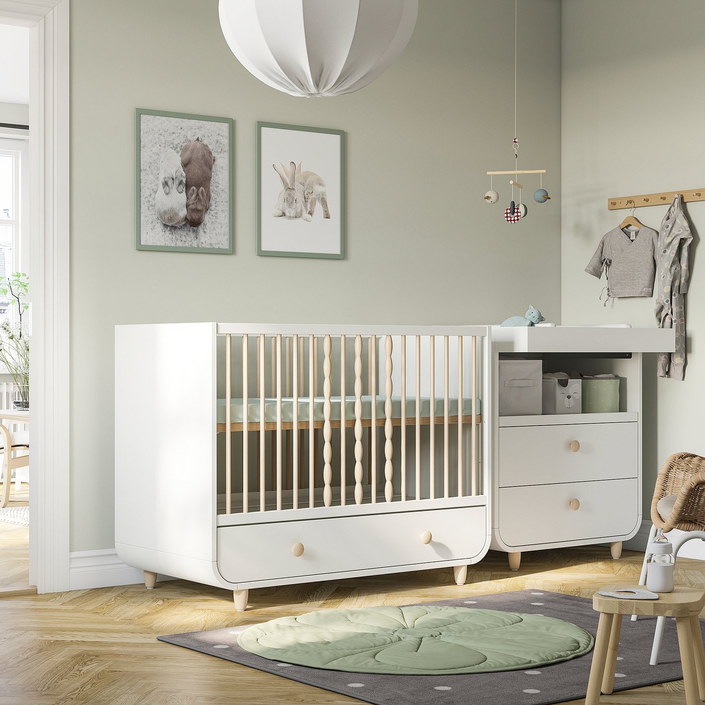 MYLLRA lit bébé avec tiroir