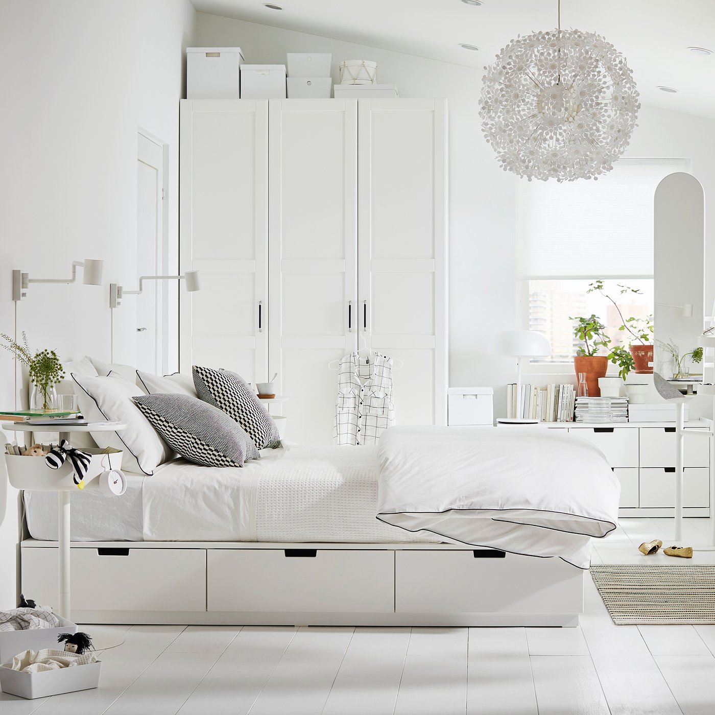 NORDLI cadre lit avec rangement