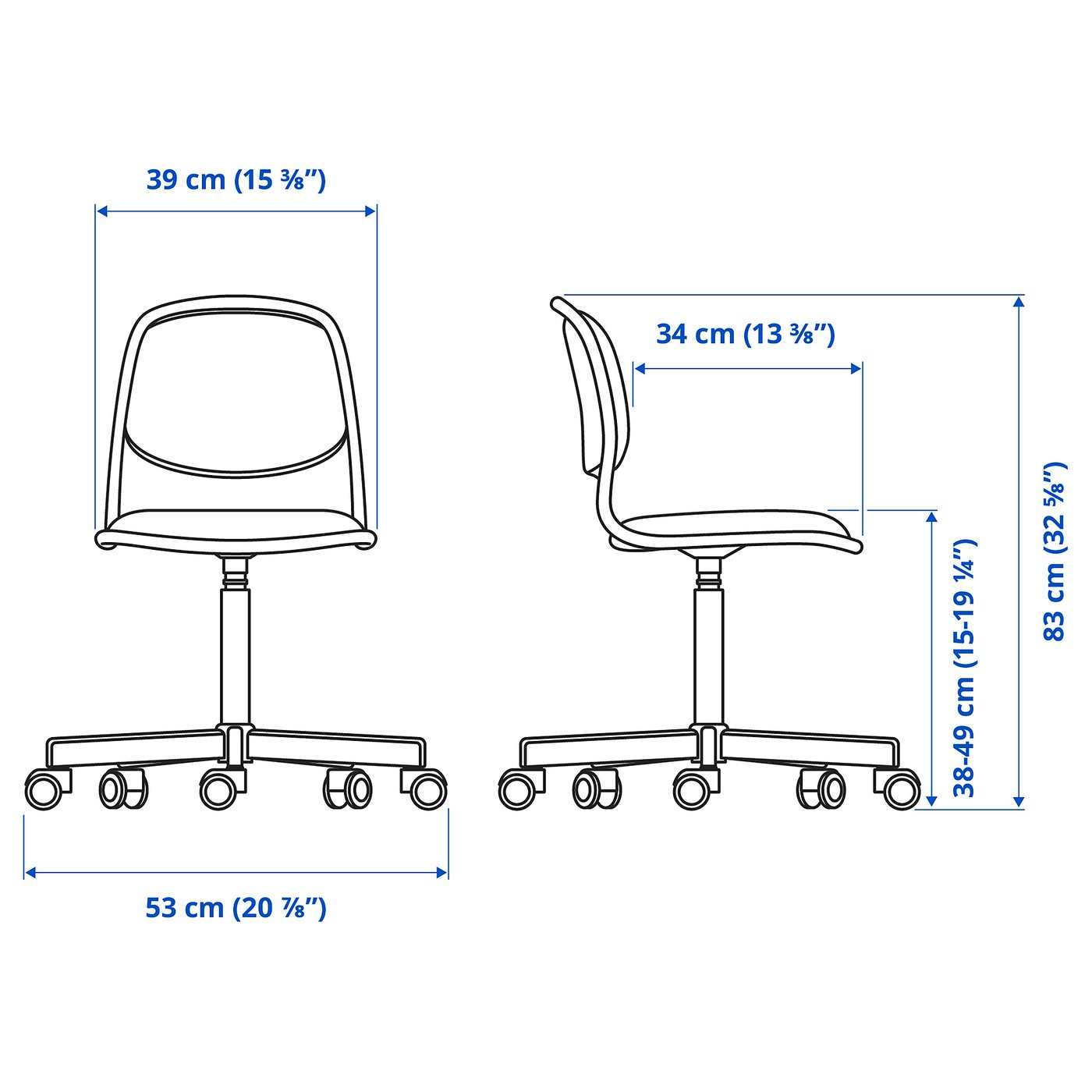 ÖRFJÄLL chaise de bureau enfant