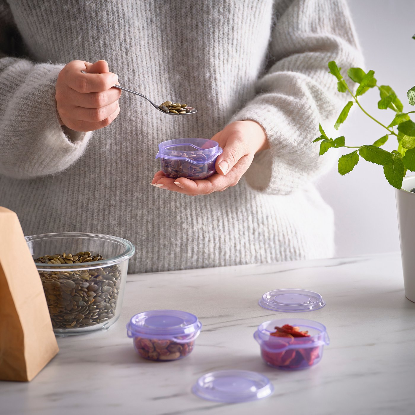PRUTA boîte de conservation av couvercle