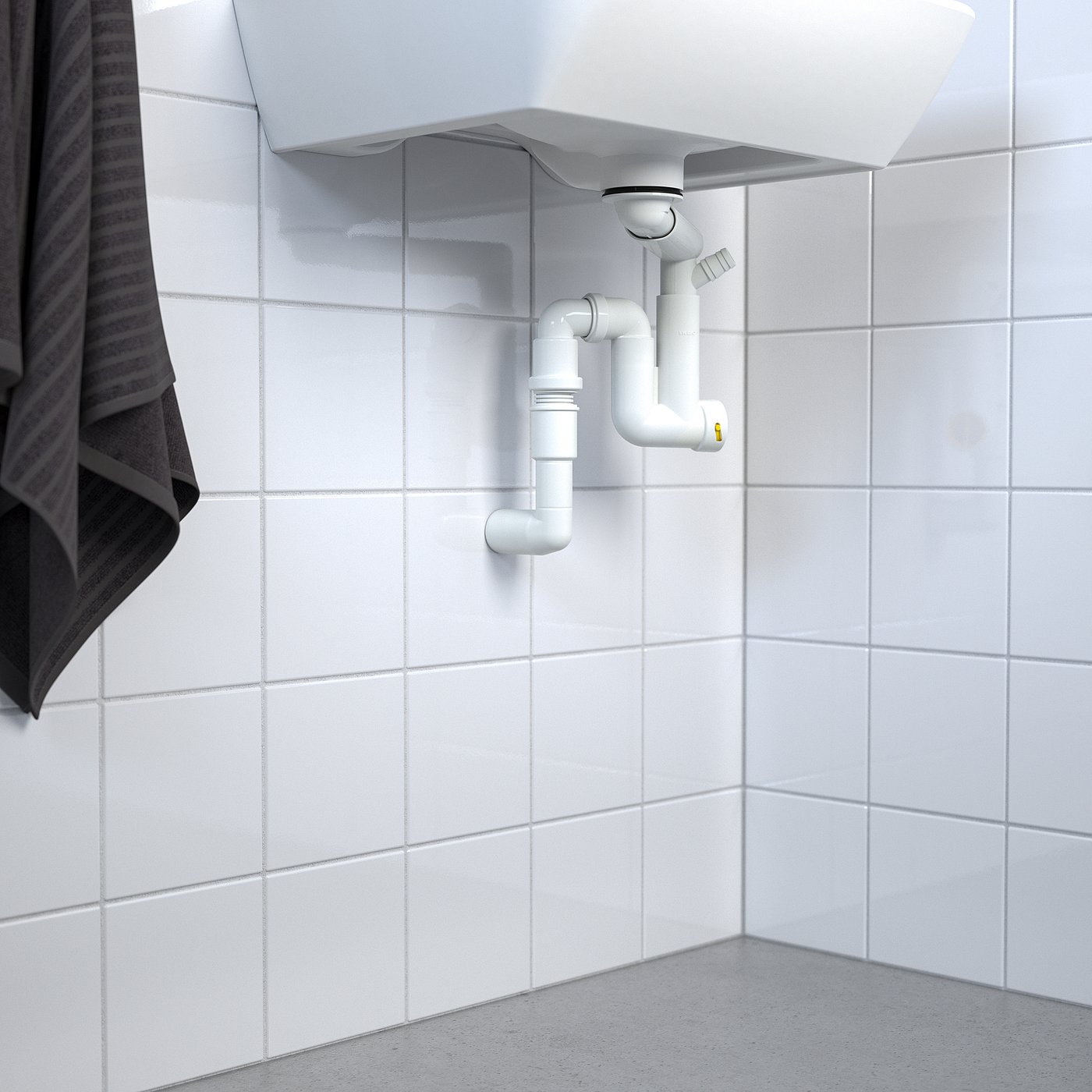 RÄNNILEN siphon avec tuyau flexible, 1 bac
