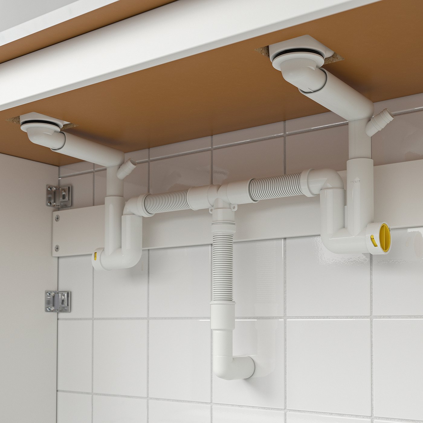 RÄNNILEN siphon avec tuyau flexible, 2 bacs