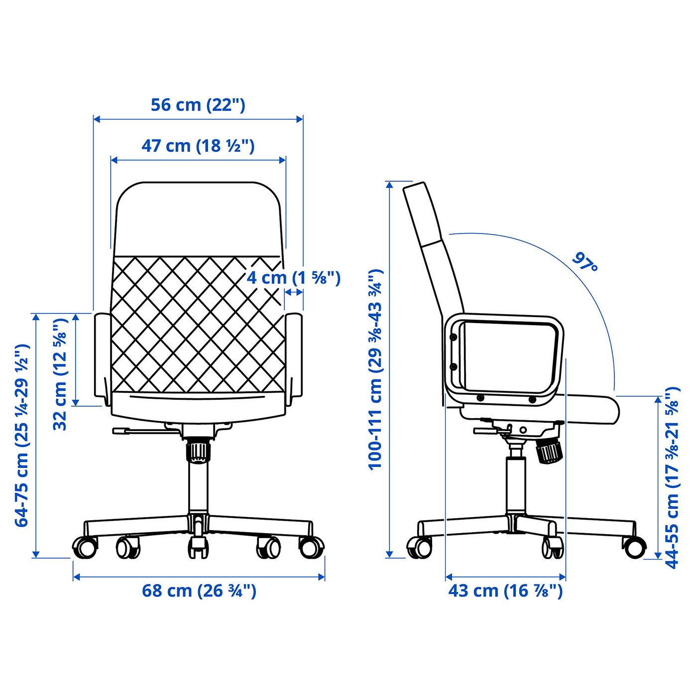 RENBERGET chaise pivotante