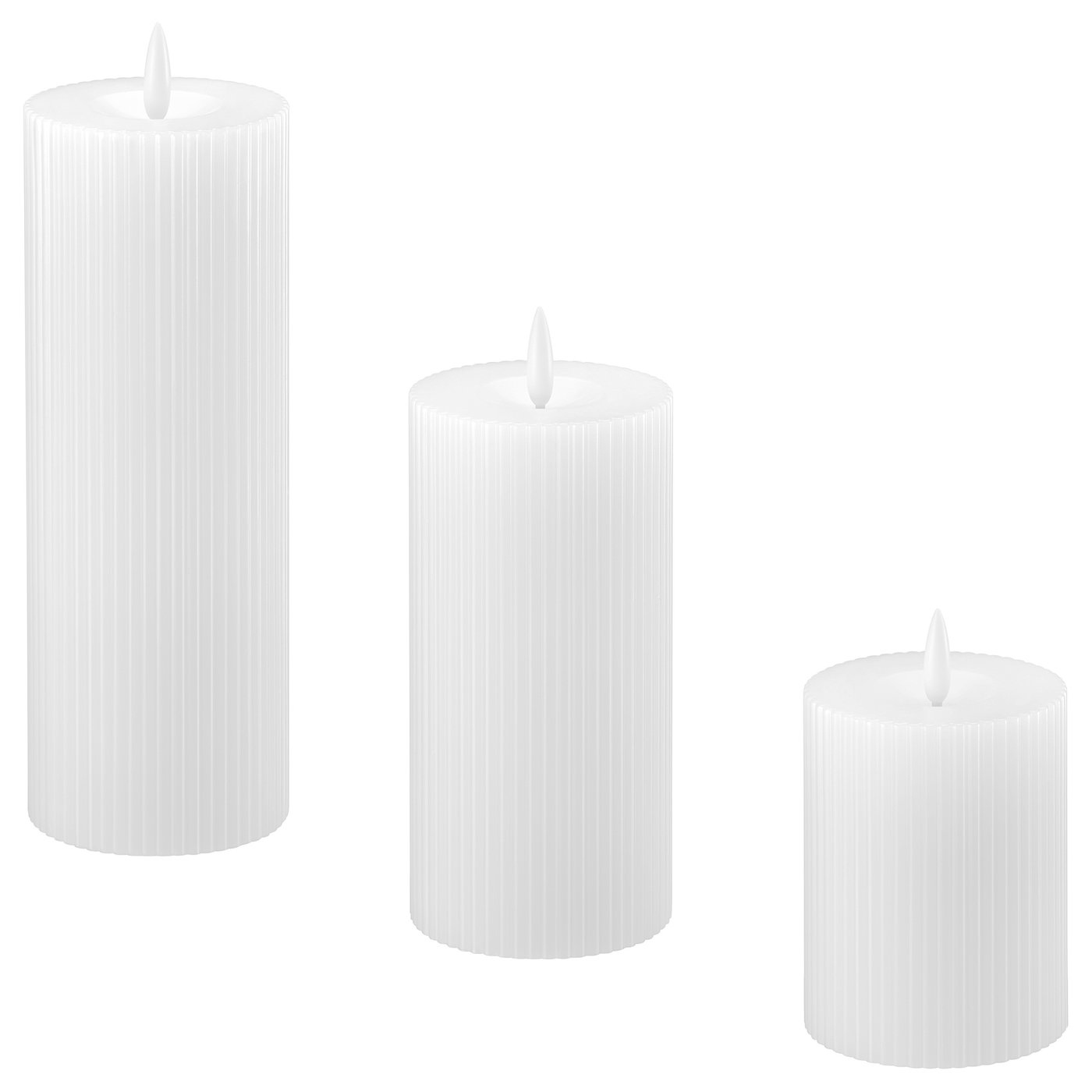 SILVERMÅS bougie bloc LED, lot de 3