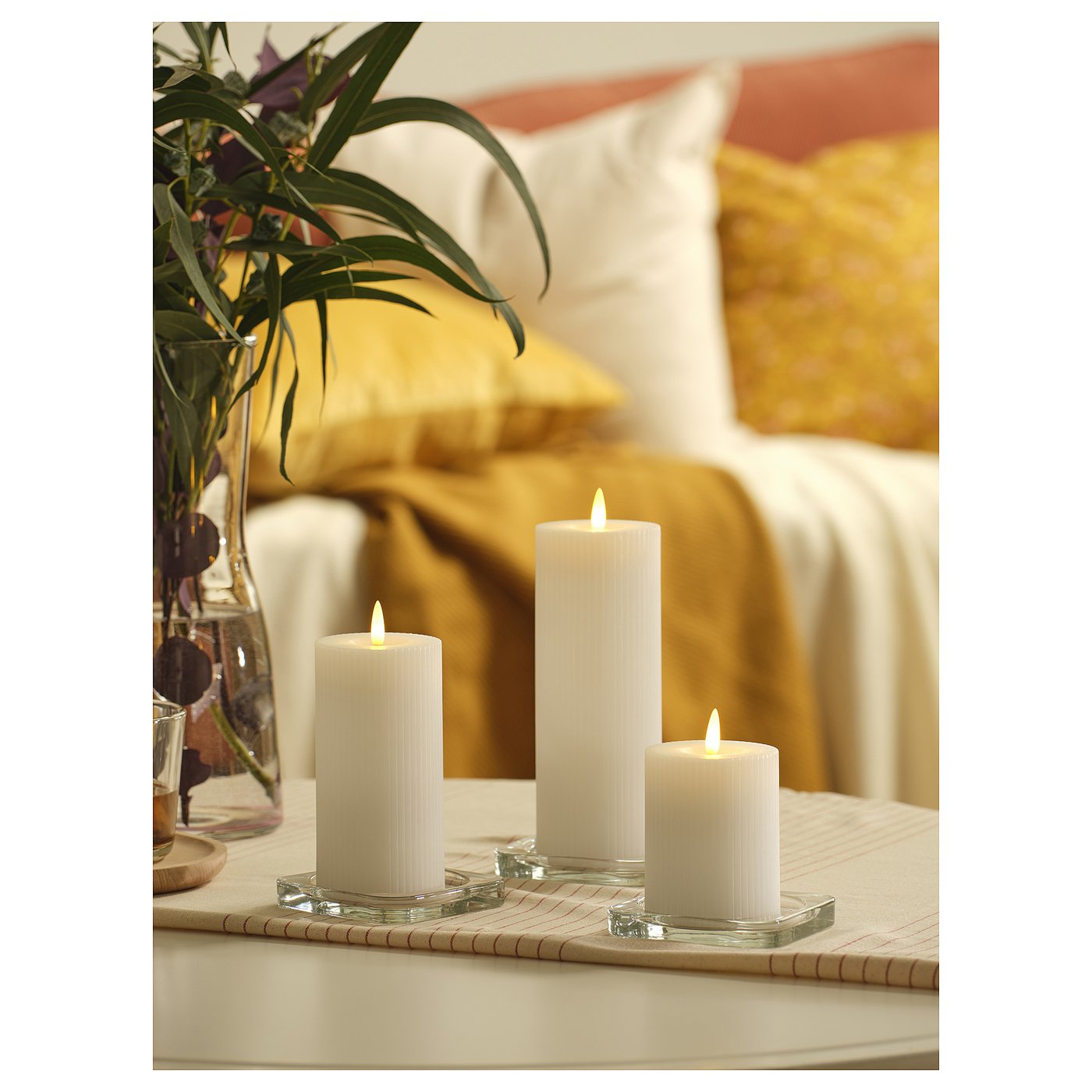 SILVERMÅS bougie bloc LED, lot de 3
