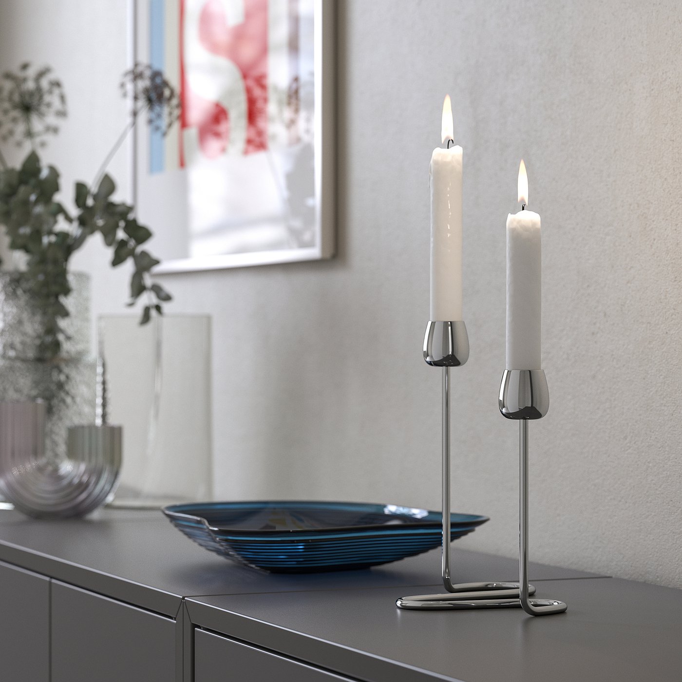 SILVERPÄRON bougeoir 2 bougies