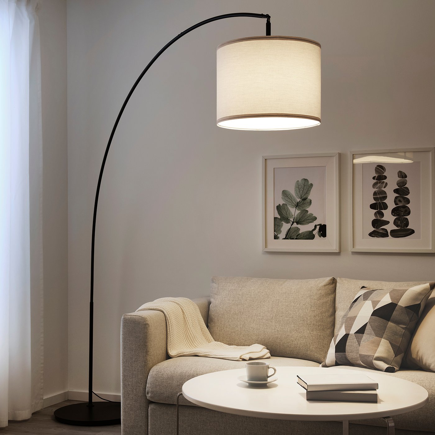 SKAFTET pied lampadaire, arceau noir