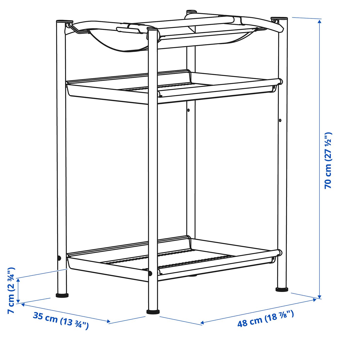 SPÄND pied de table avec rangement