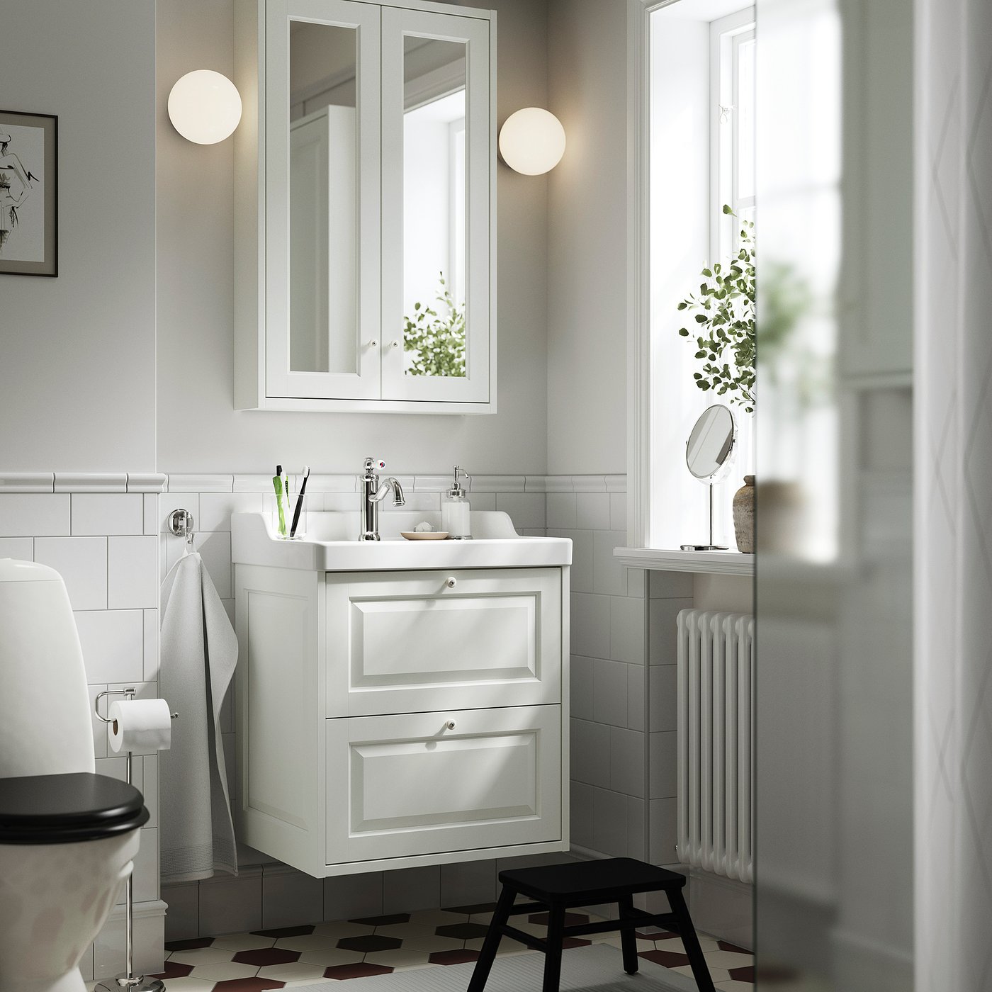 TÄNNFORSEN meuble lavabo avec tiroirs