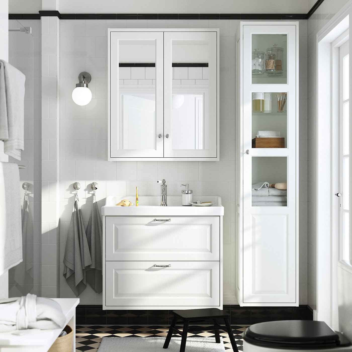 TÄNNFORSEN meuble lavabo avec tiroirs