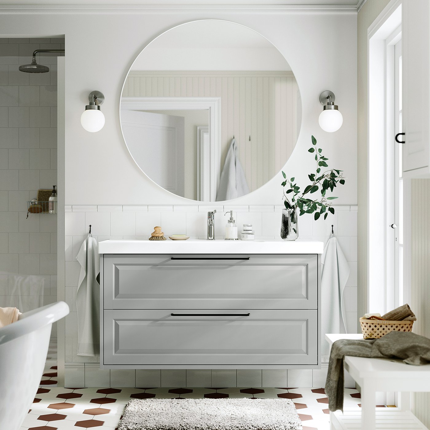 TÄNNFORSEN meuble lavabo avec tiroirs