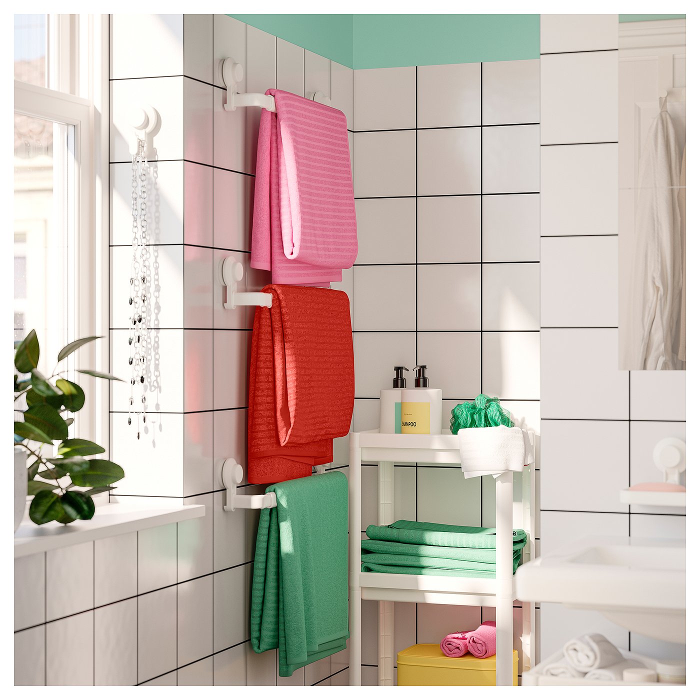 TISKEN porte-serviette à ventouse