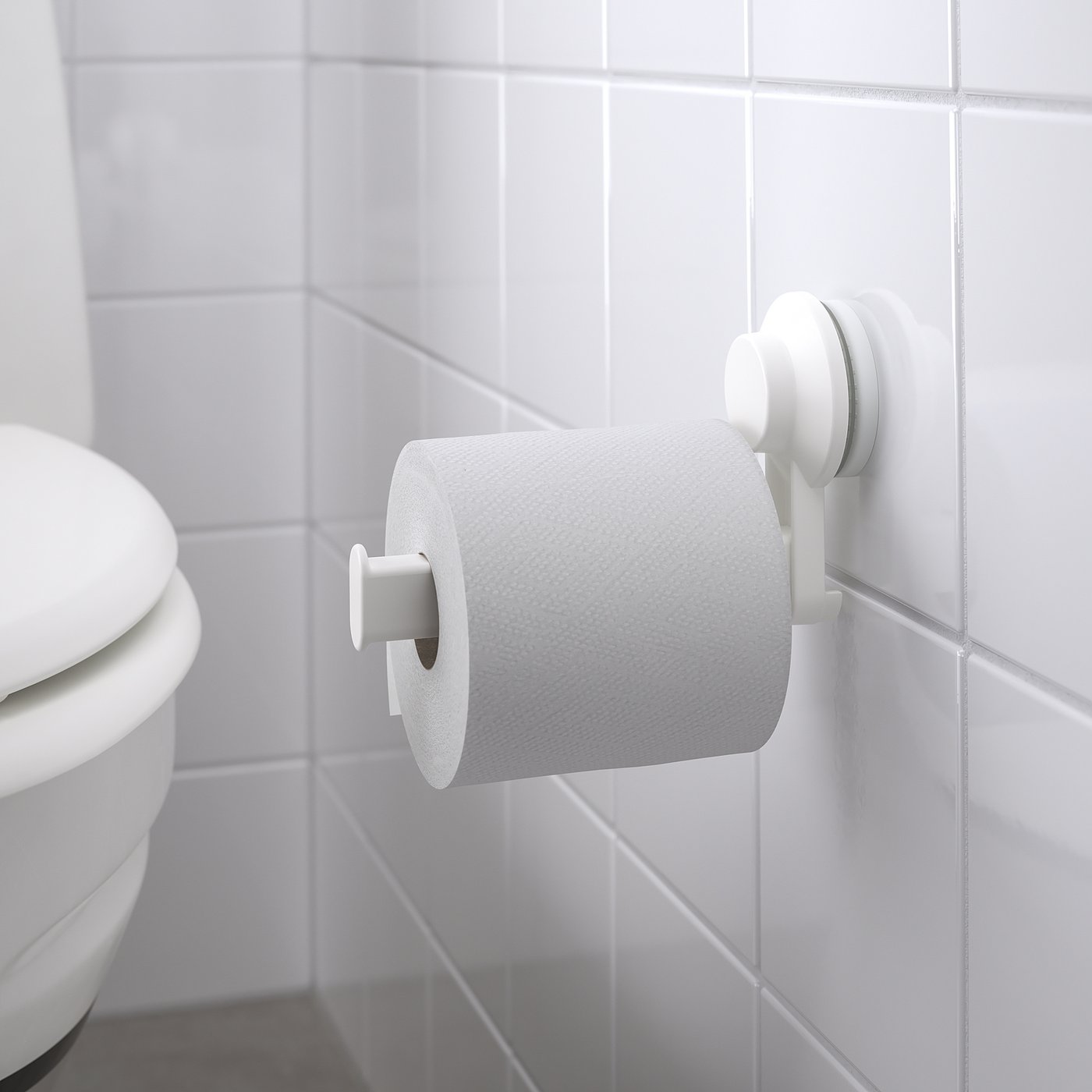 TISKEN support porte-rouleau WC à ventouse