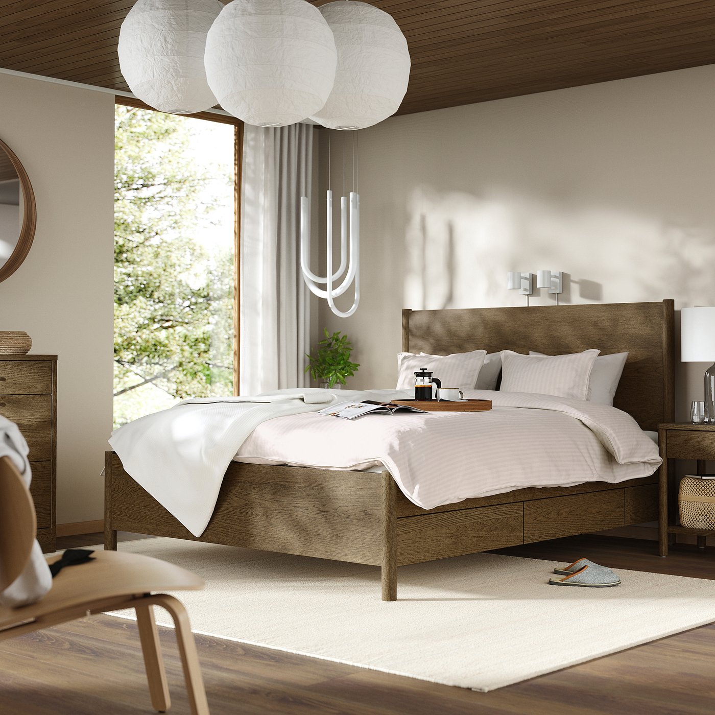 TONSTAD cadre lit avec rangement