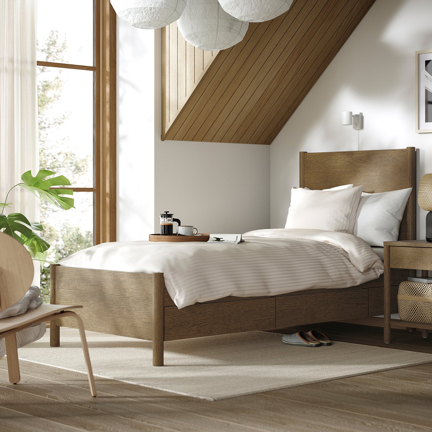 TONSTAD cadre lit avec rangement