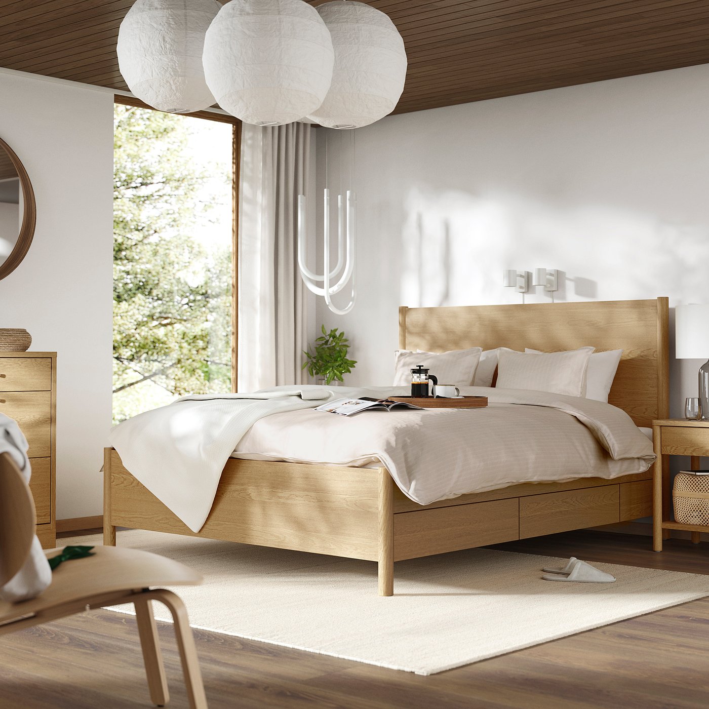 TONSTAD cadre lit avec rangement
