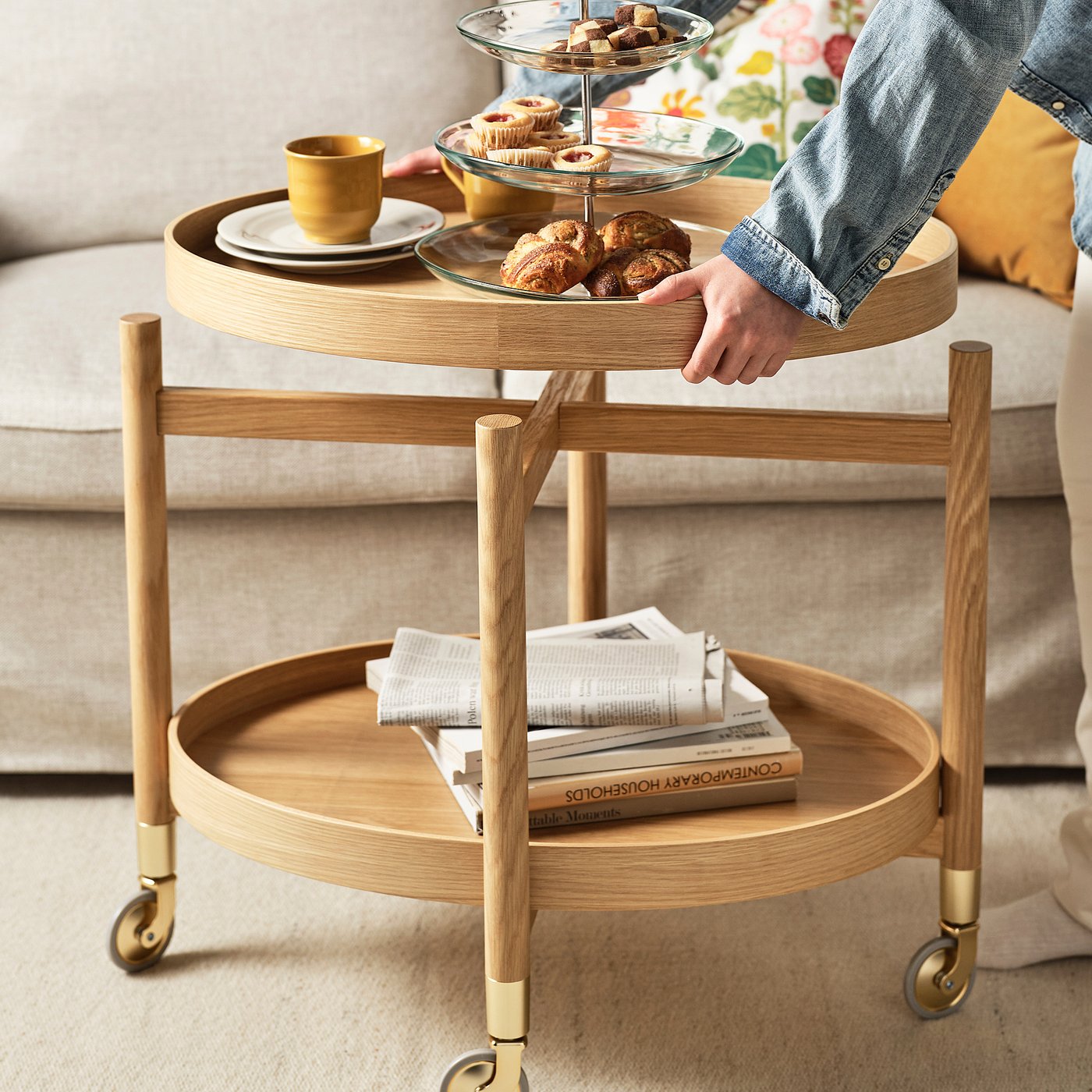 VALNÄS table roulante avec rangement