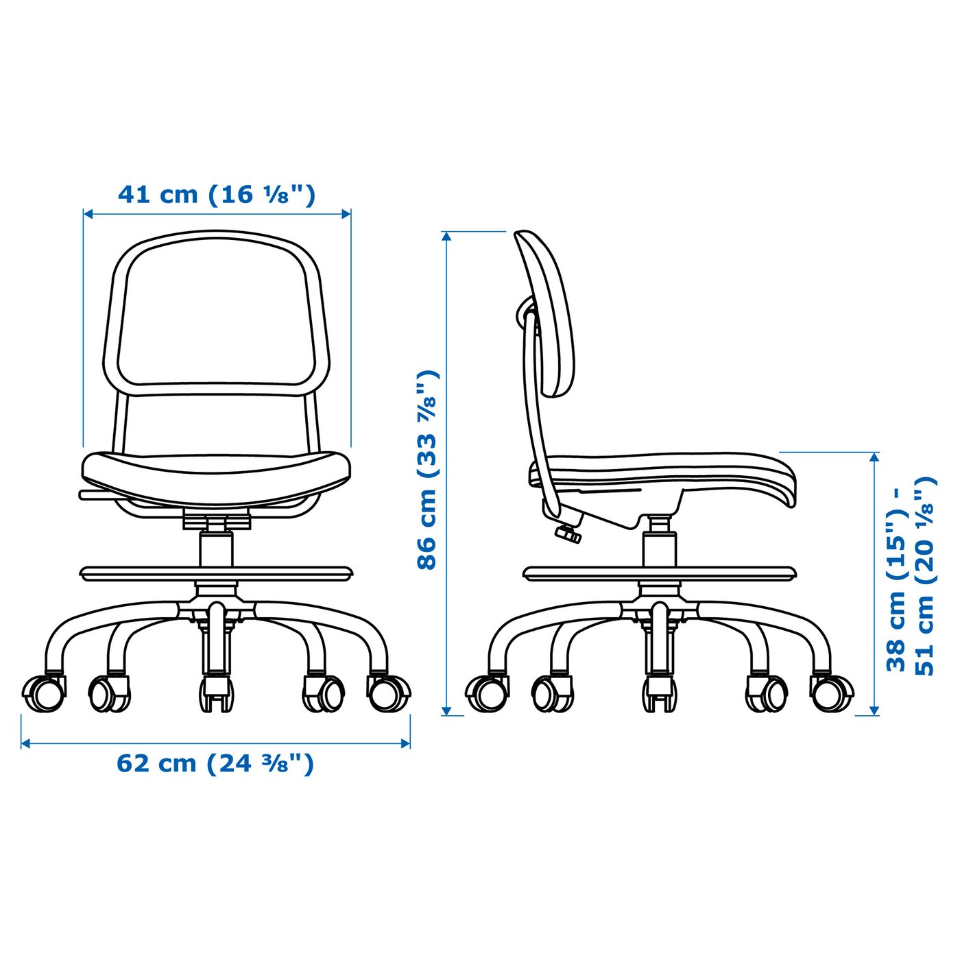 VIMUND chaise de bureau enfant