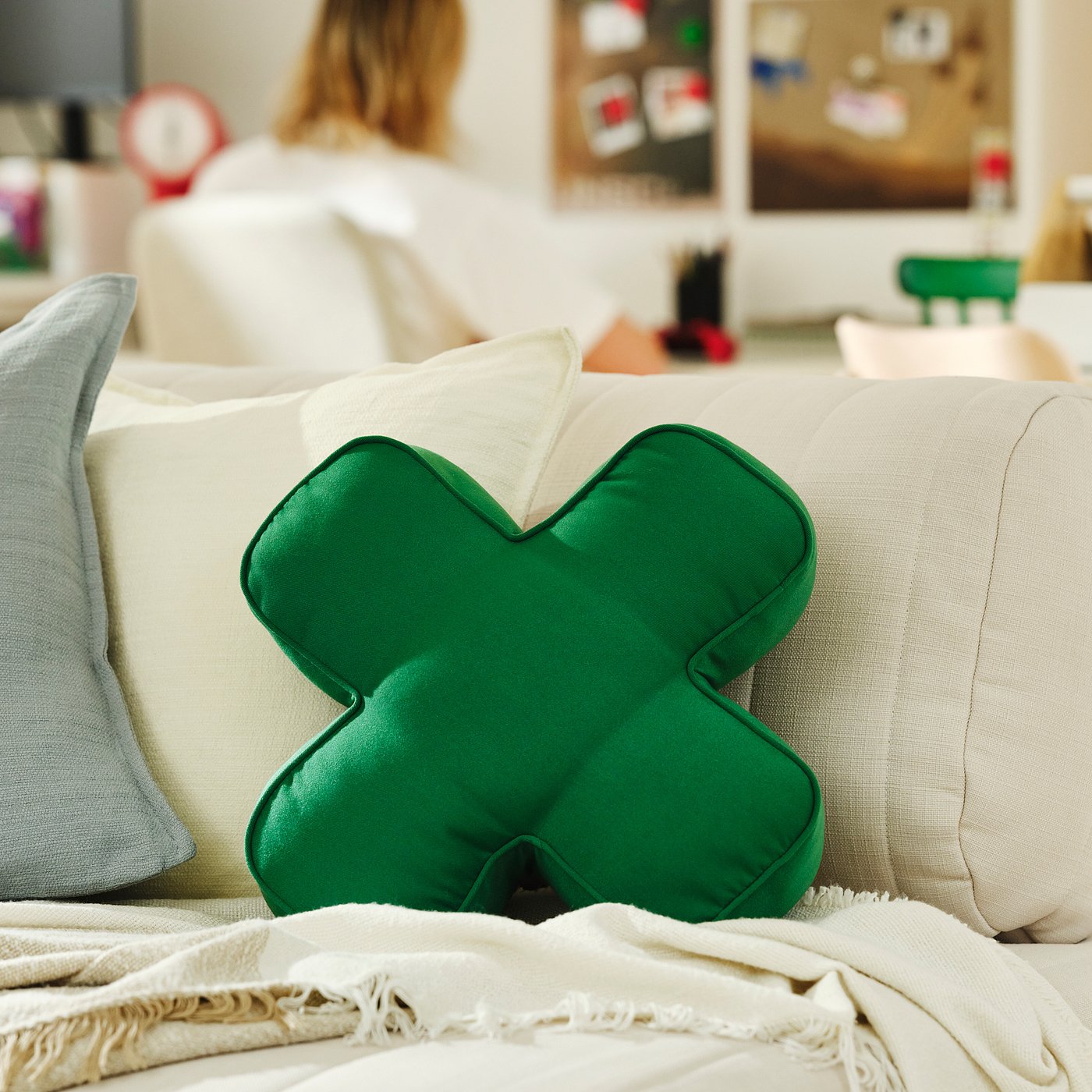 YXSTABY coussin forme croix directionnelle