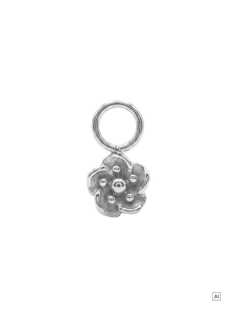 Mohnblume Ohrring-Charm 
- Geburtsblume August