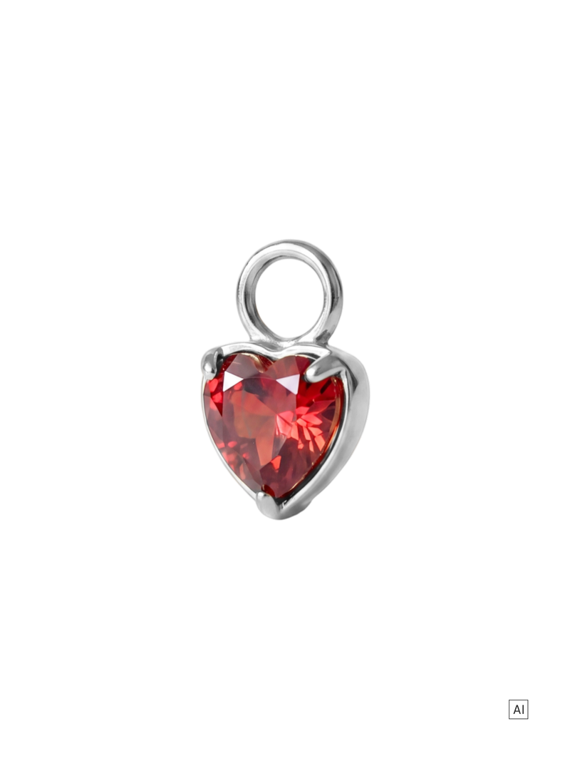 Red Heart Ohrring-Charm