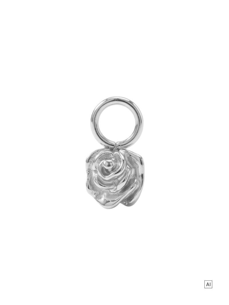 Rose Ohrring-Charm 
- Geburtsblume Juni