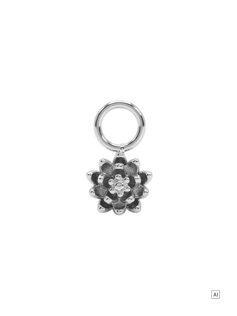 Seerose Ohrring-Charm 
- Geburtsblume Juli