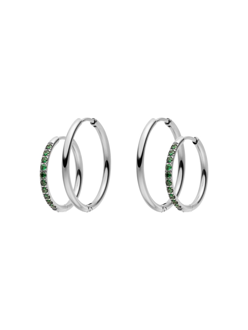 Ohrringe Set Glitter Green